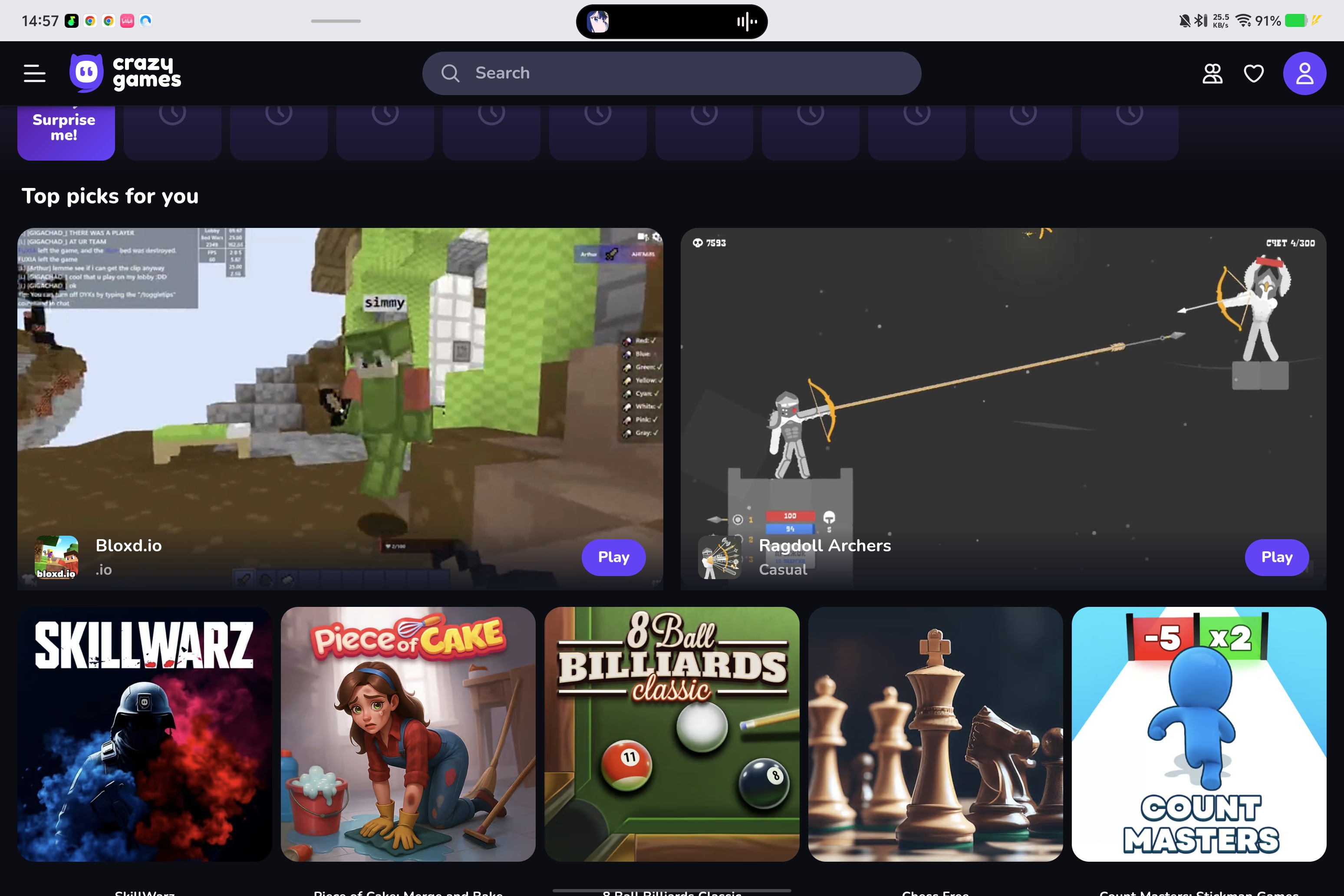 CrazyGames：全球领先的免费在线网页游戏中心